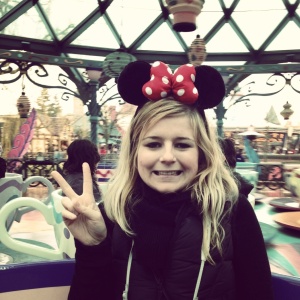 Feeling childlike on the teacup ride at Disneyland Paris